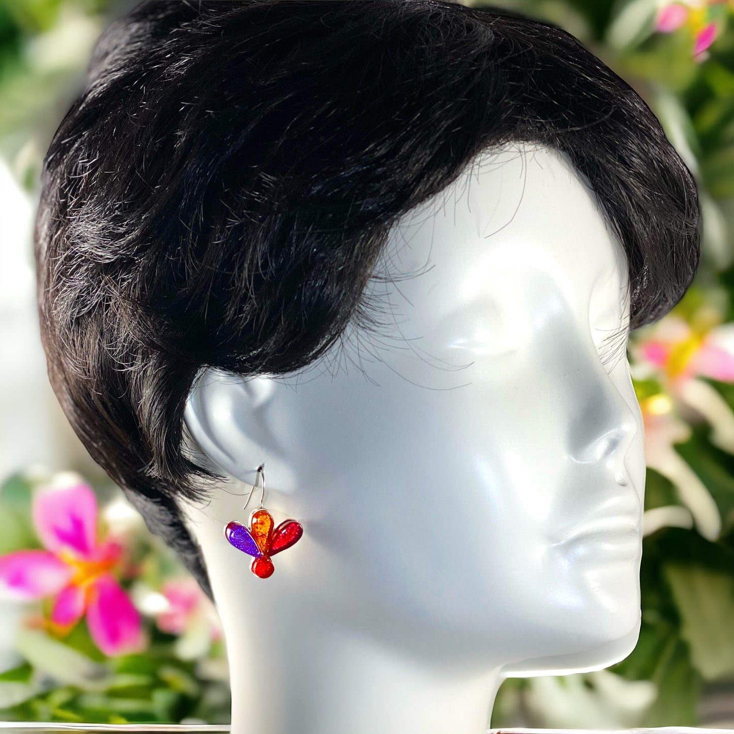 Blossom Earrings in Raspberry, Tangerine, Cherry & Sangria
