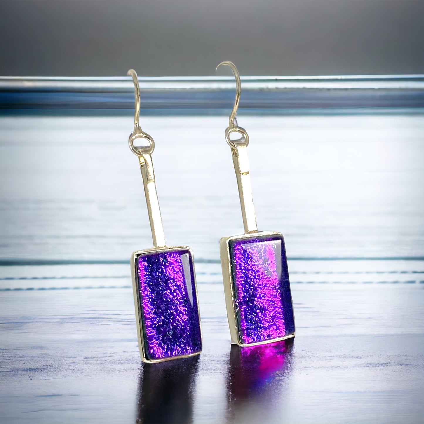 Swing Drop Earrings in Grape