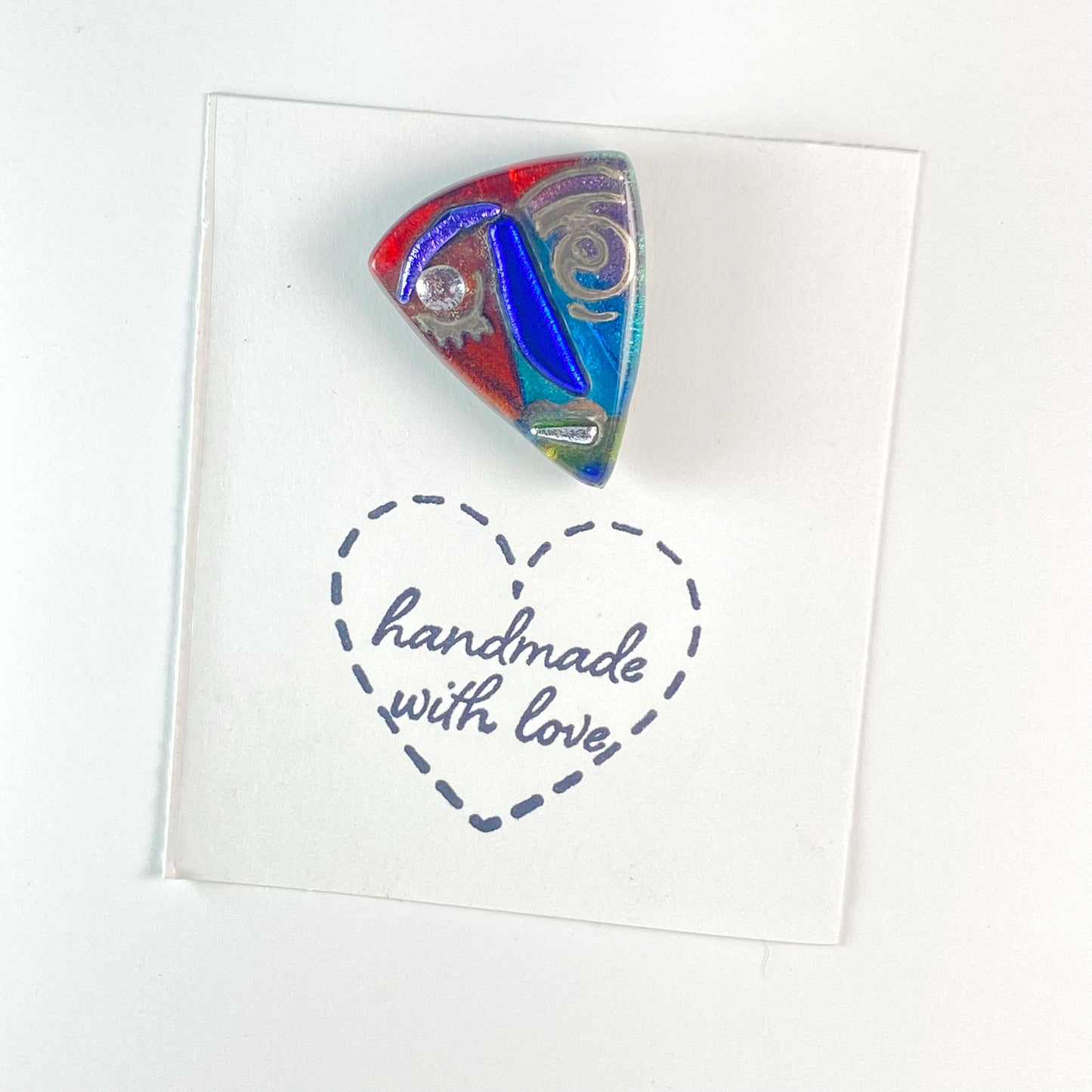 Face Art Magnet in Rust, Blues and Purple