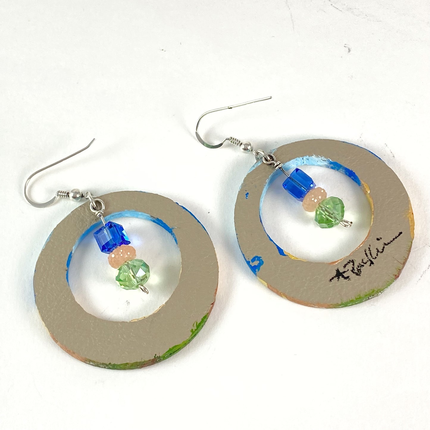 Circle Beach Earrings with Beads