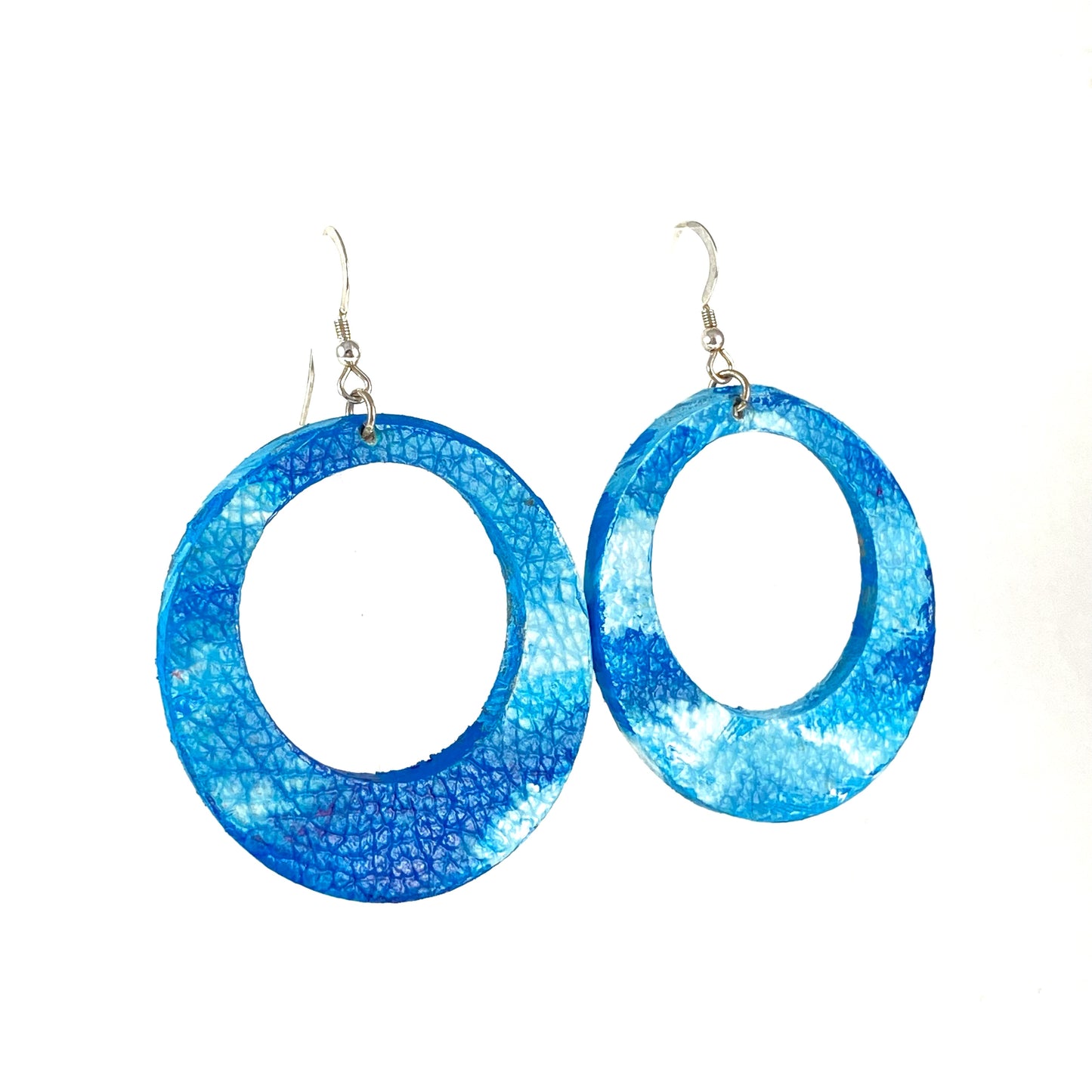 Blue Skies Large Circle Earrings