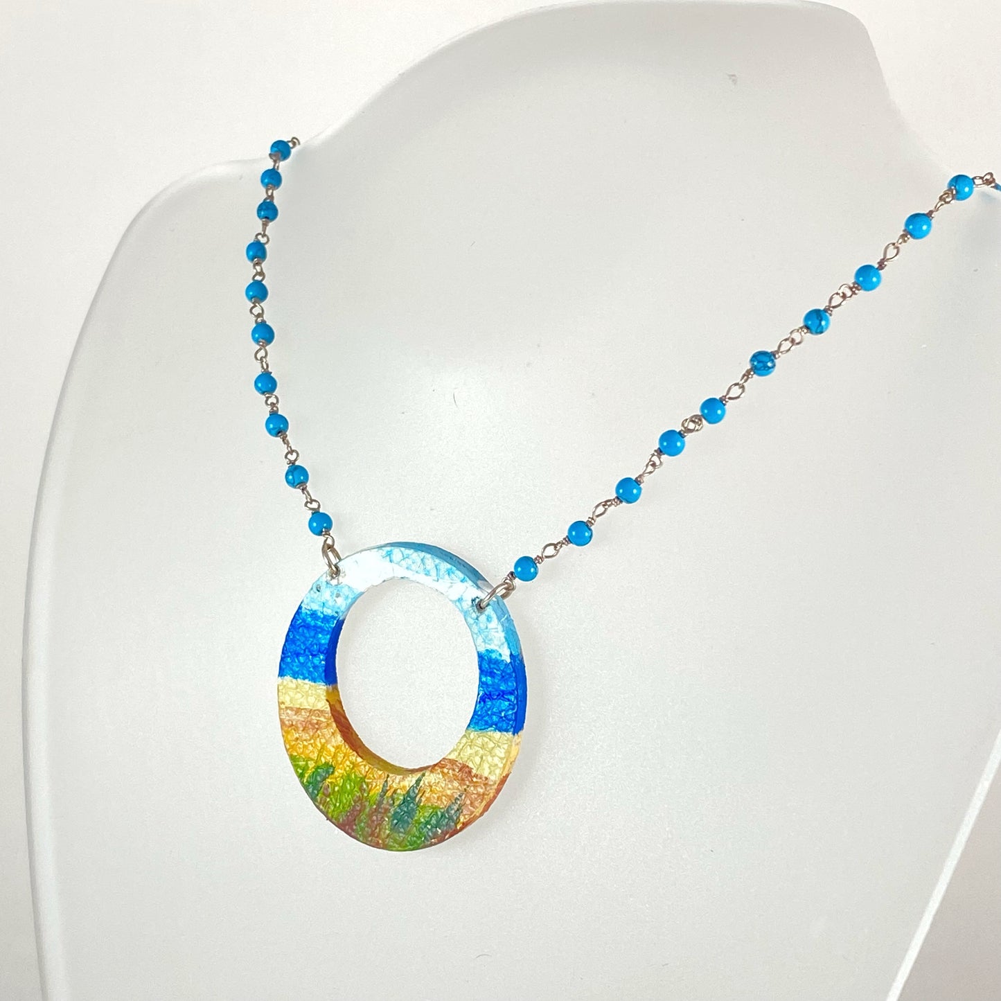 Beachy Blues Circle Necklace