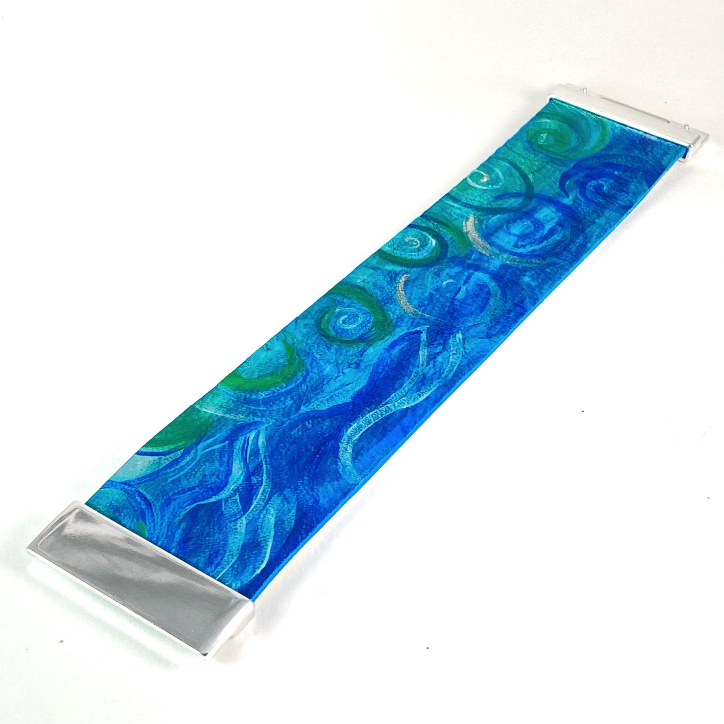 Ocean Swirls Leather Cuff