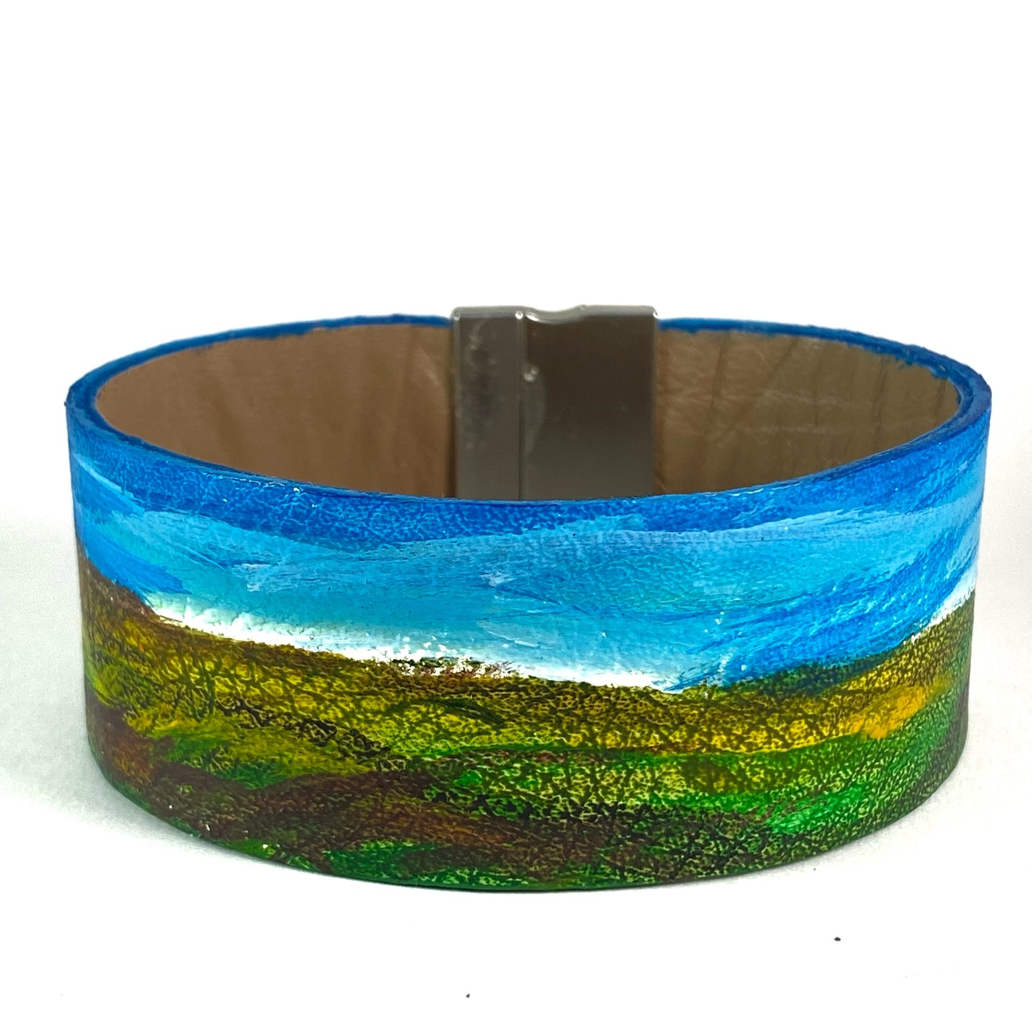 Gentle Hillsides Leather Cuff