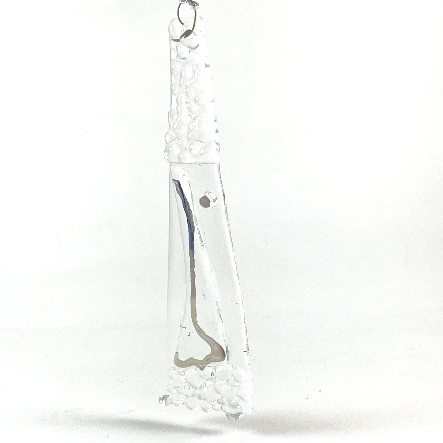 Abstract Clear Ornament Silver Luster #19