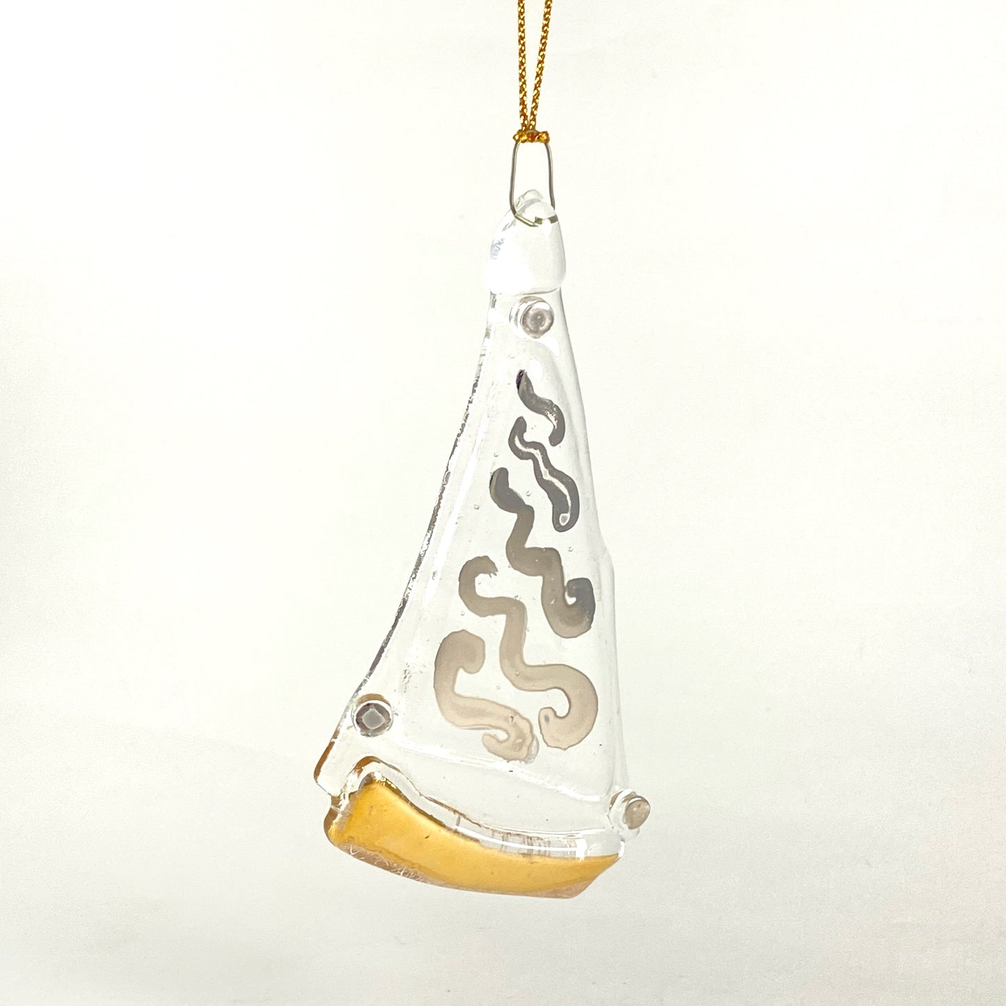 Abstract Clear Ornament Silver & Gold Luster #17