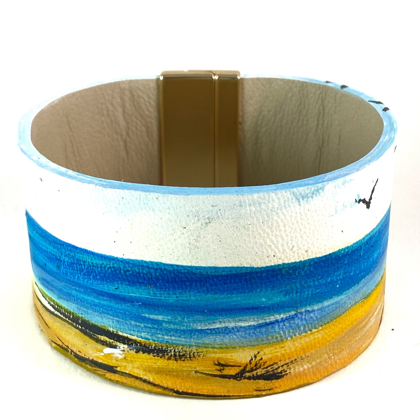 Lake View with Driftwood Leather Cuff