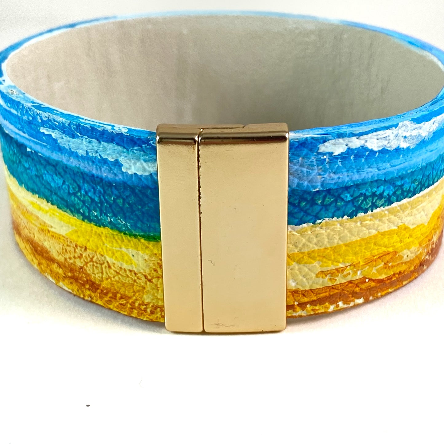 Beach, Sun and Sky Leather Cuff