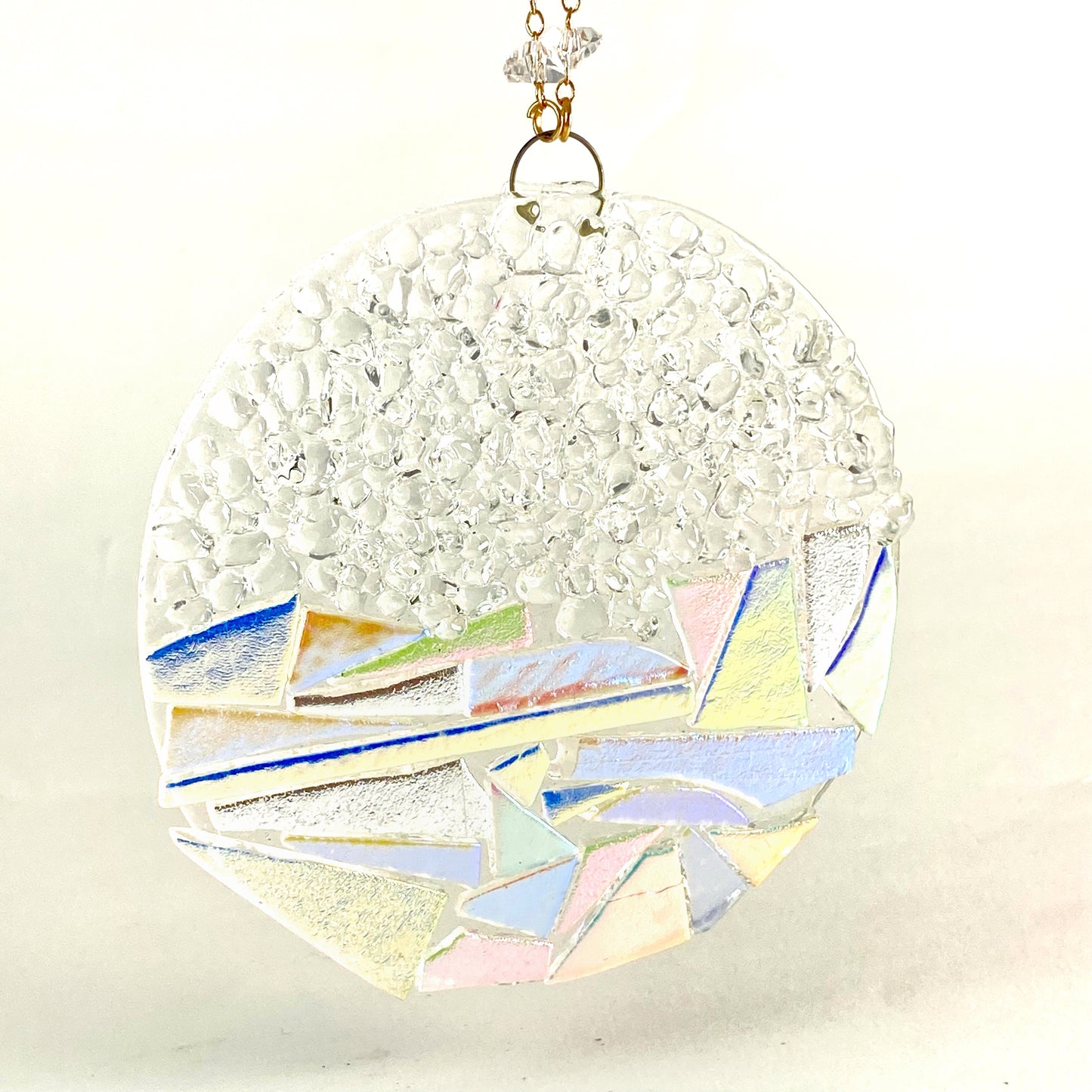 Large Dichroic Circle Ornament