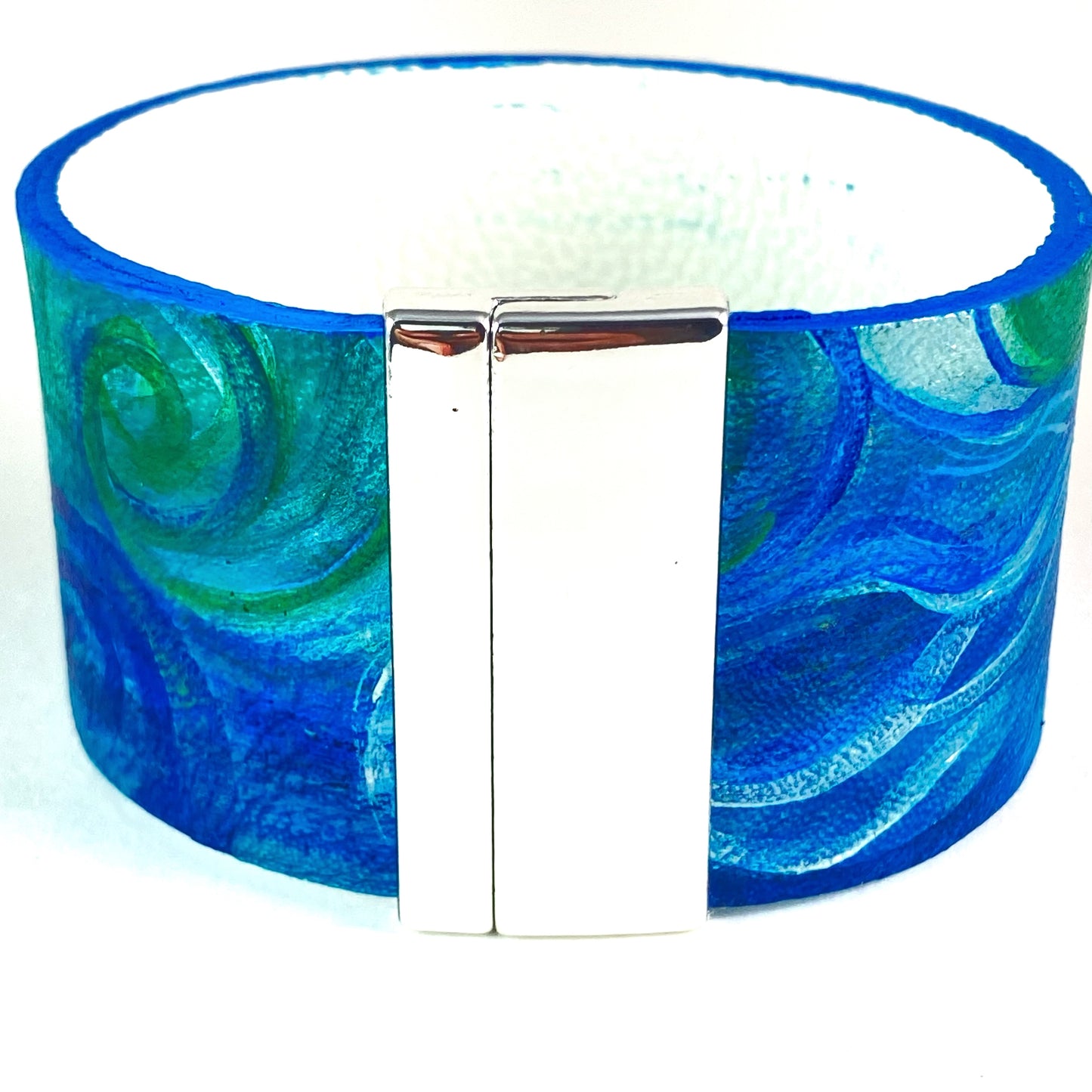 Ocean Swirls Leather Cuff