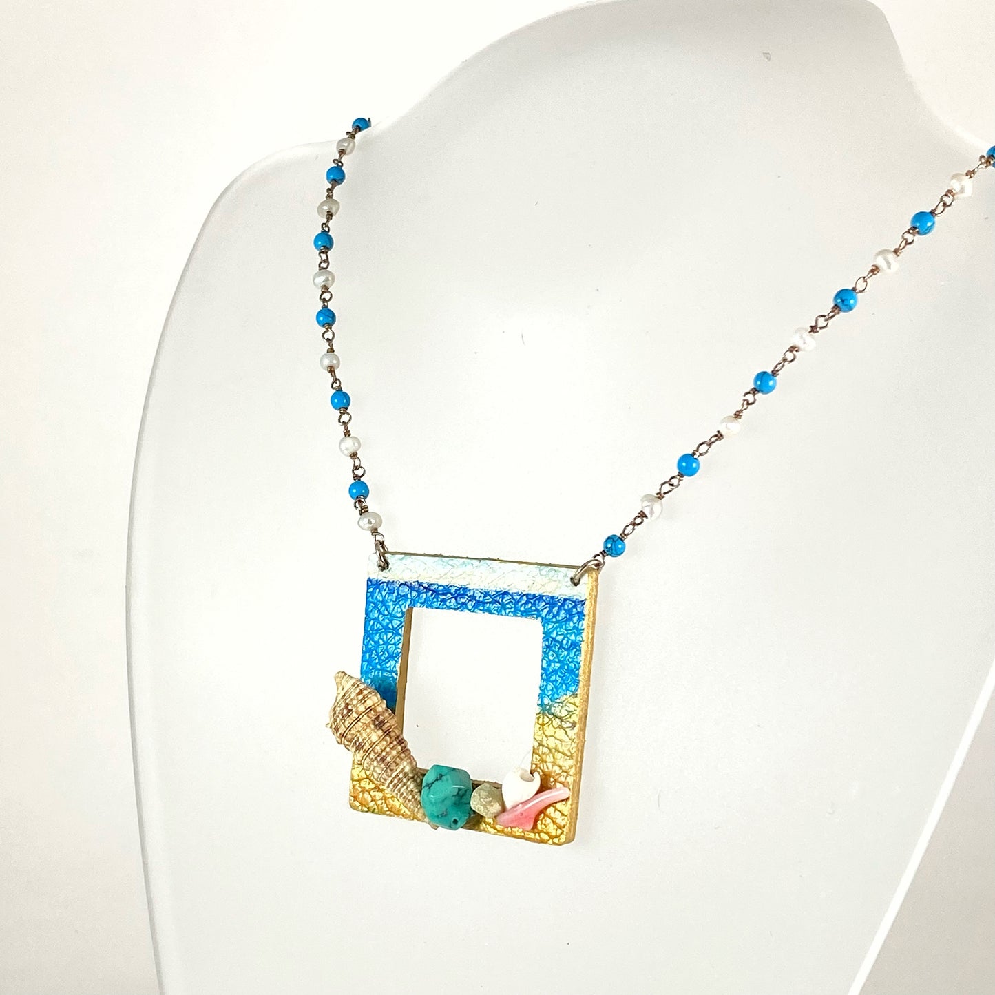 Beach Treasure Square Necklace