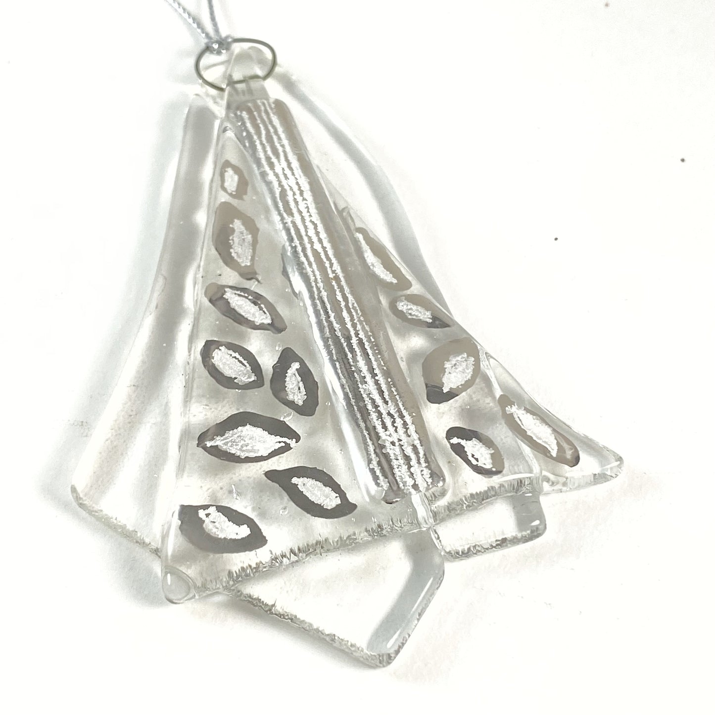 Abstract Clear Ornament Silver Luster #18