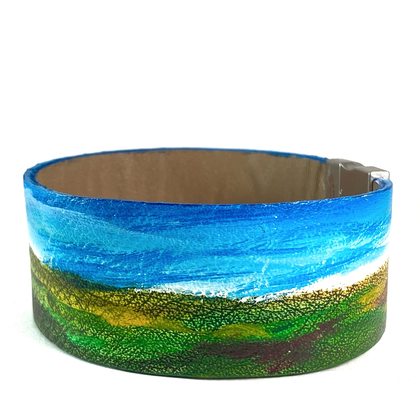 Gentle Hillsides Leather Cuff
