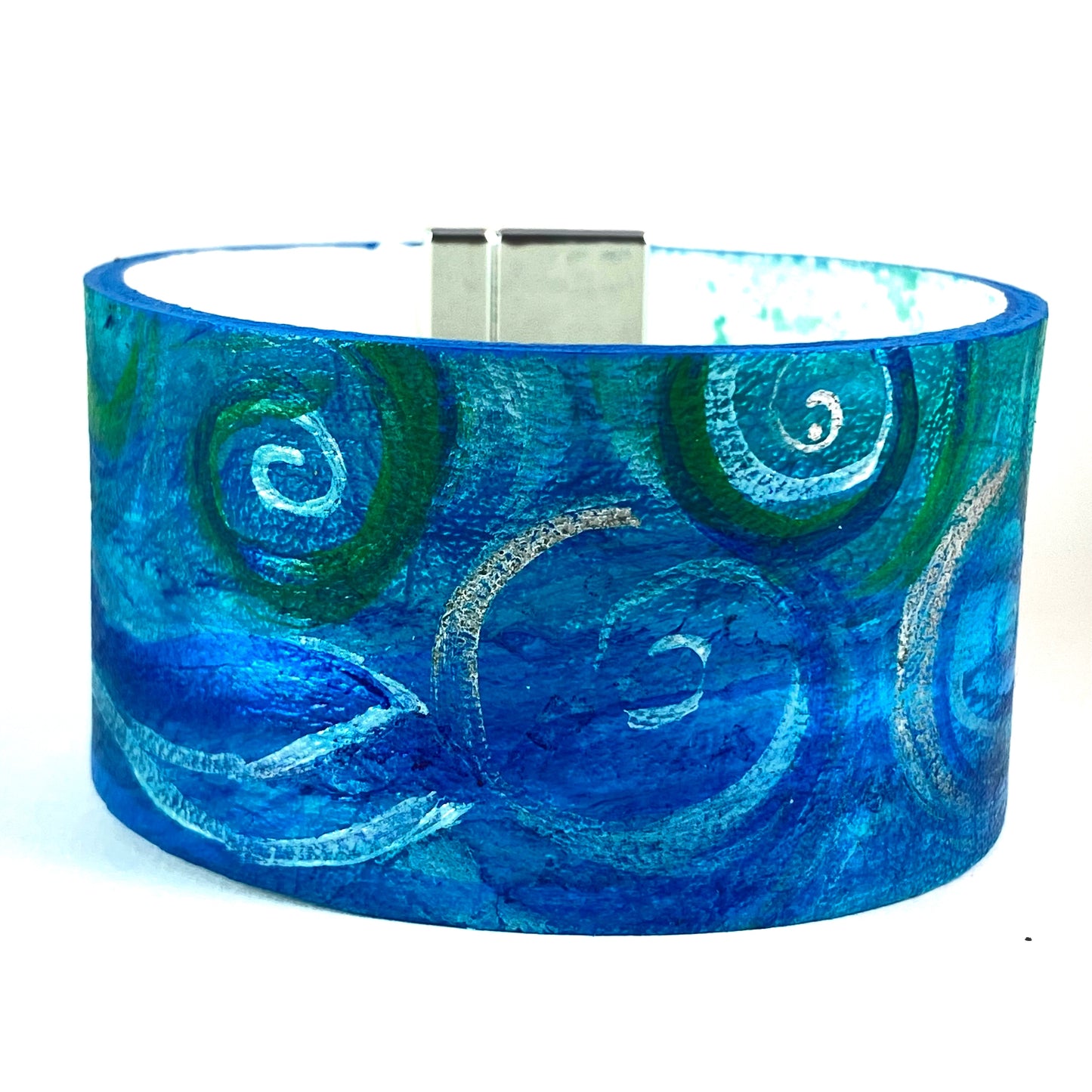 Ocean Swirls Leather Cuff