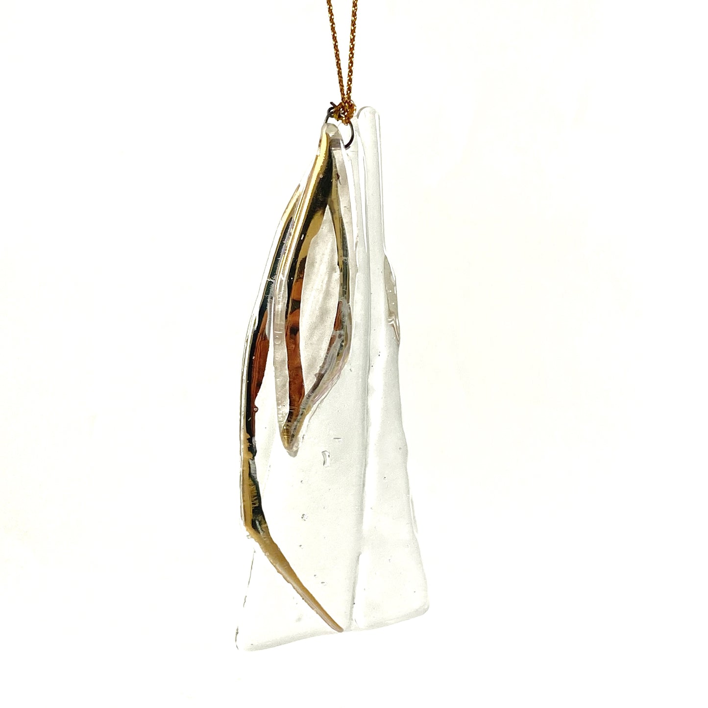 Abstract Clear Ornament Gold Luster #16