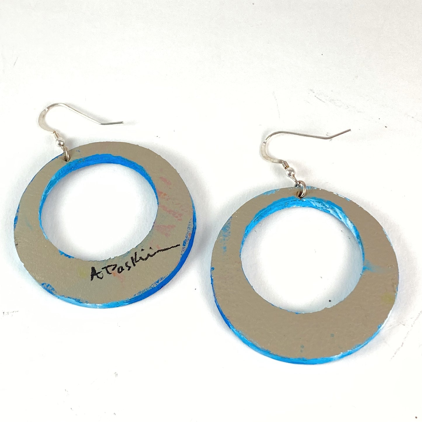 Blue Skies Large Circle Earrings