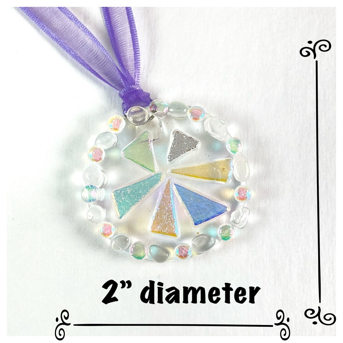 Pinwheel Dichroic Circle Ornament