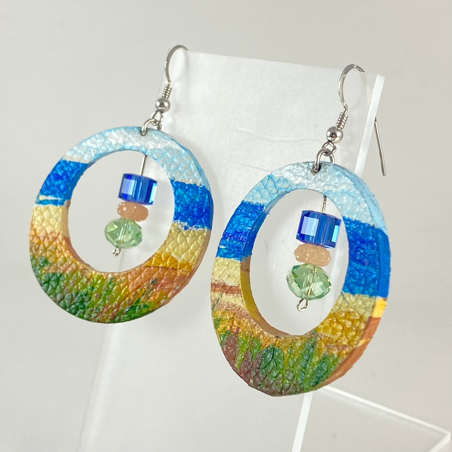 Circle Beach Earrings with Beads