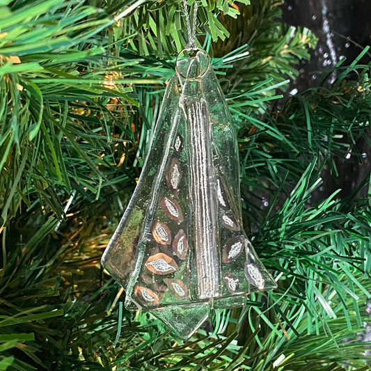 Abstract Clear Ornament Silver Luster #18