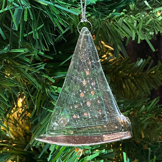 Abstract Clear Ornament Silver Luster #23