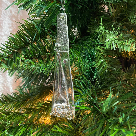 Abstract Clear Ornament Silver Luster #19