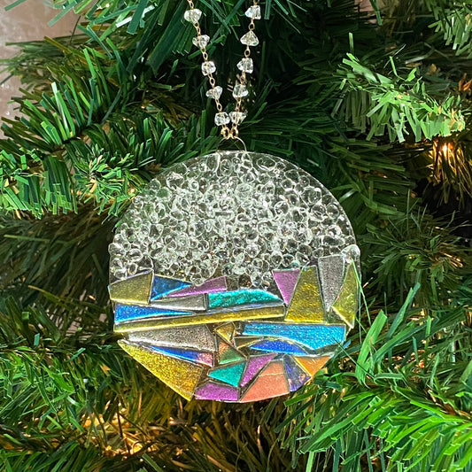 Large Dichroic Circle Ornament