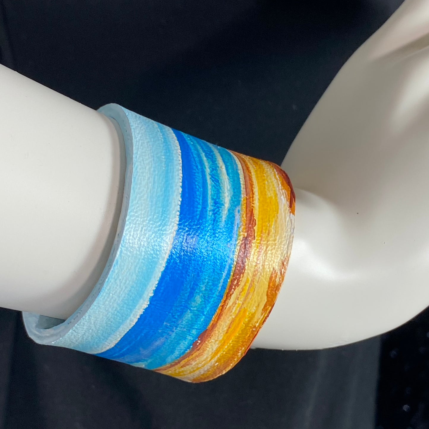 Beach, Sun and Sky Leather Cuff