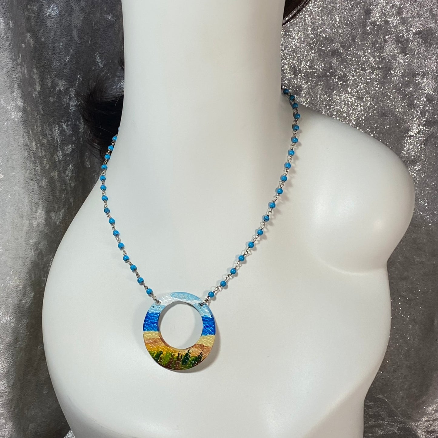 Beachy Blues Circle Necklace