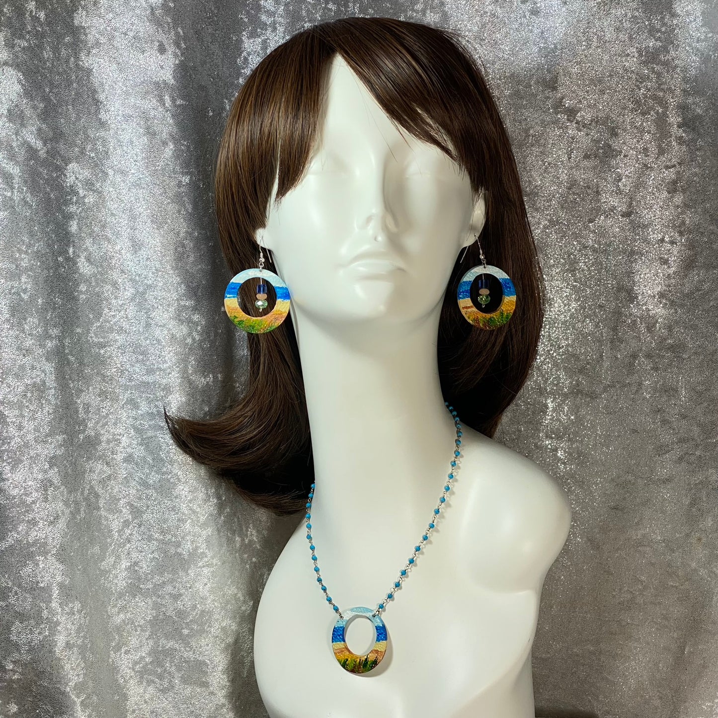 Circle Beach Earrings with Beads