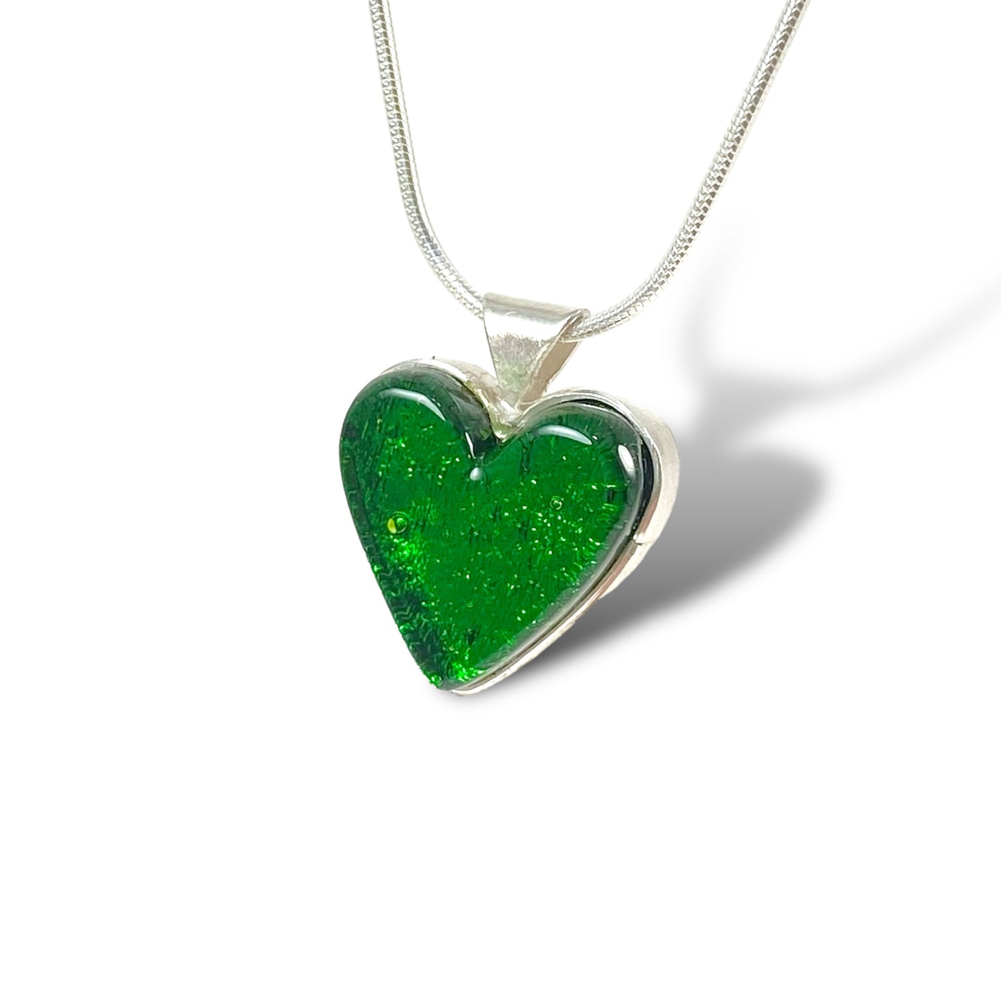 Heart Necklace in Emerald