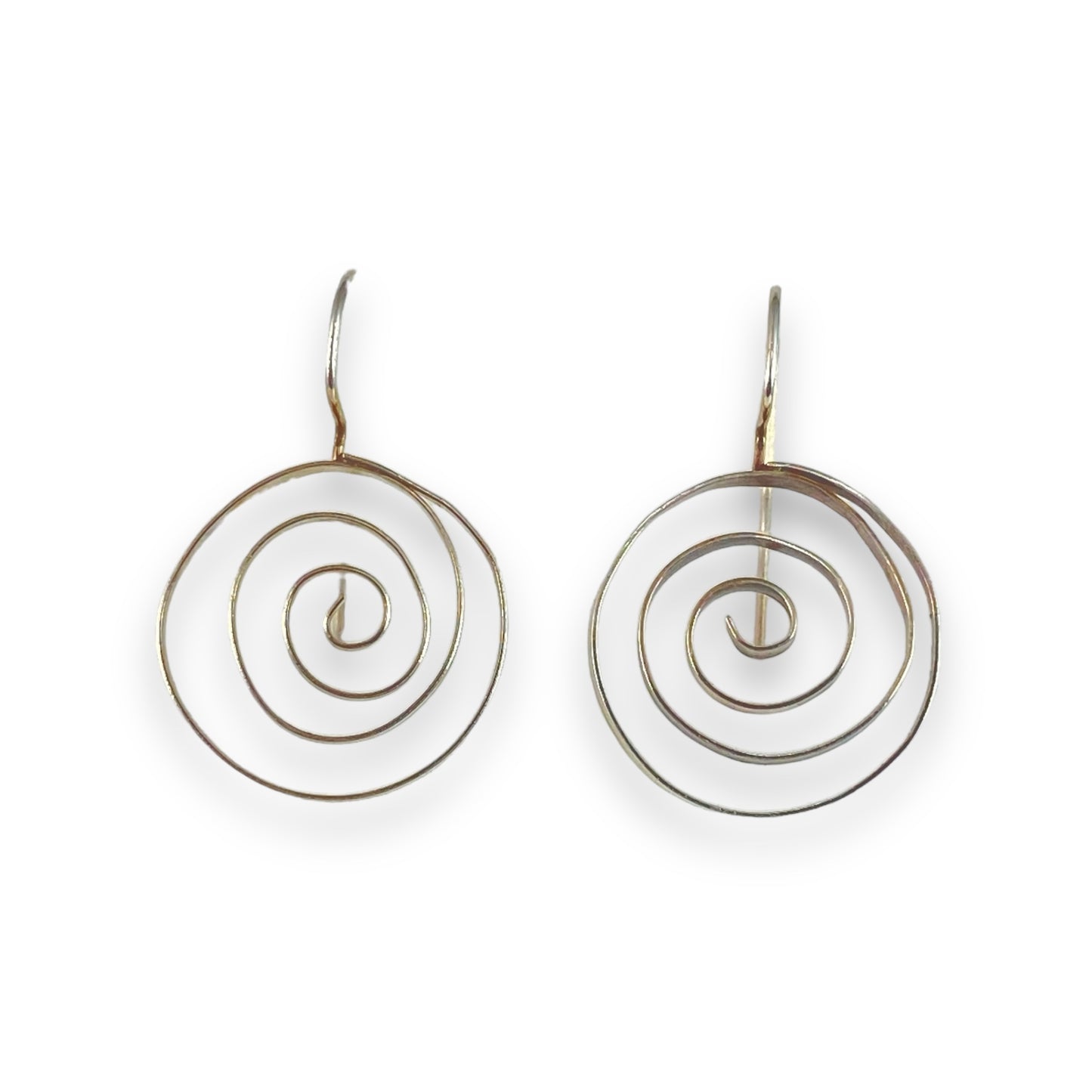 Large Spiral Metal Earrings