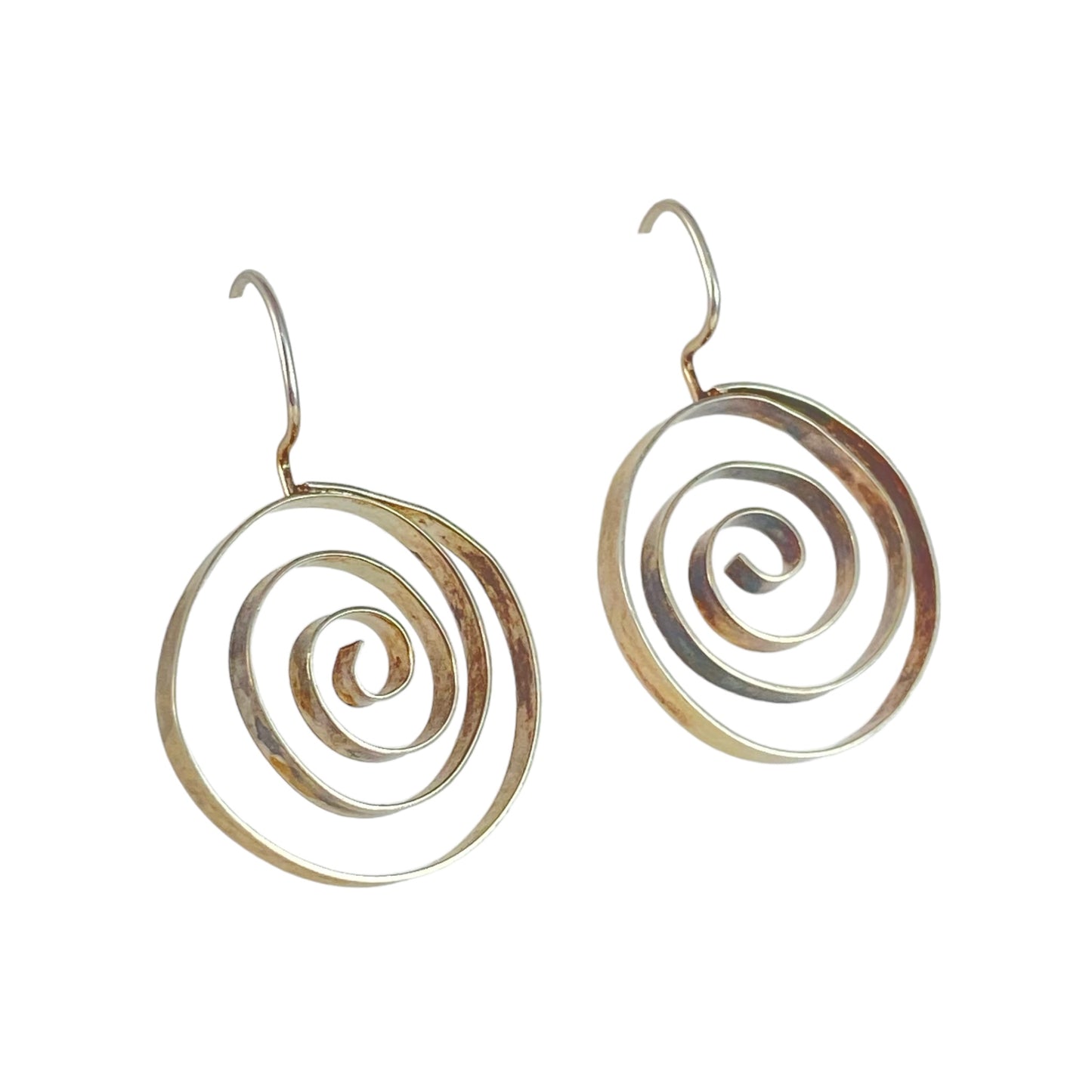 Large Spiral Metal Earrings