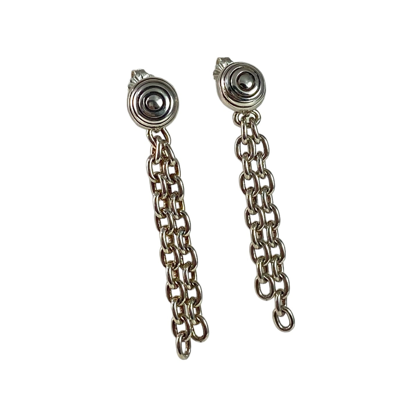 Double Chain Link Spiral Post Earrings