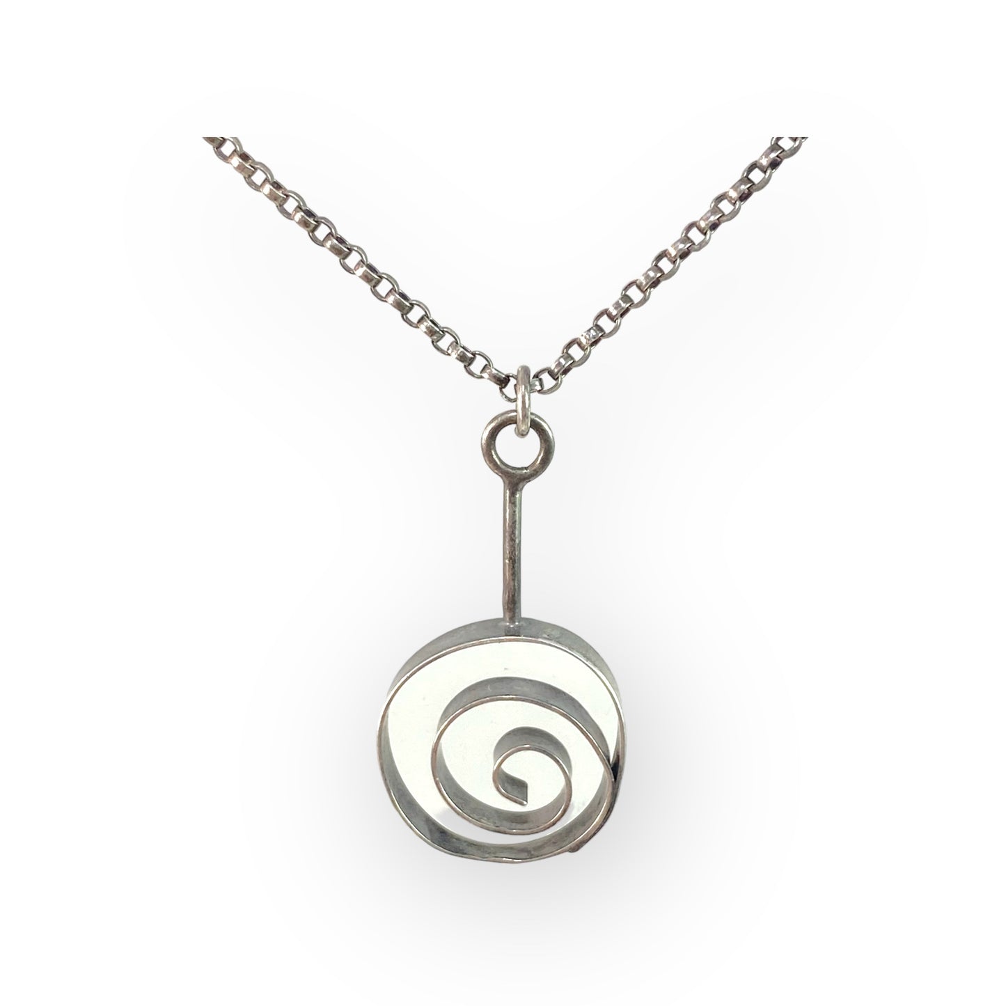 Small Oxidized Spiral Necklace