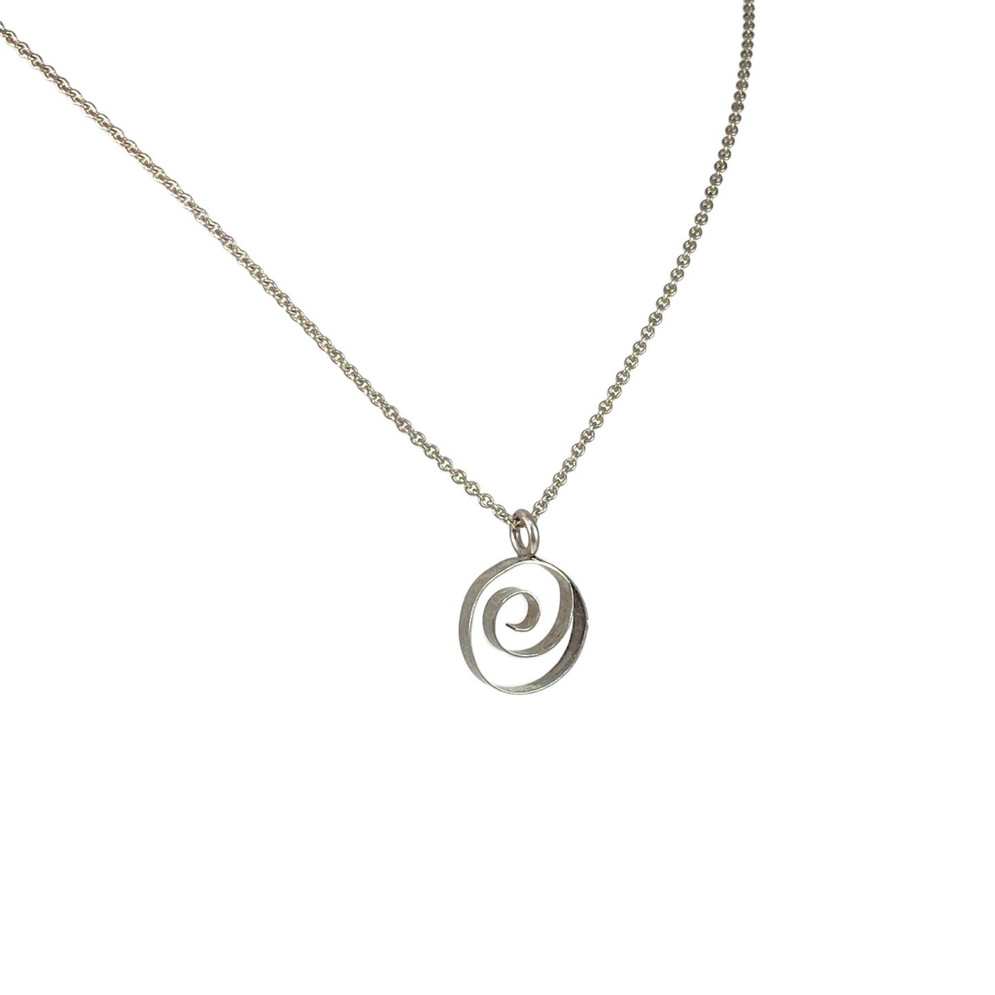 Small Oxidized Spiral Necklace