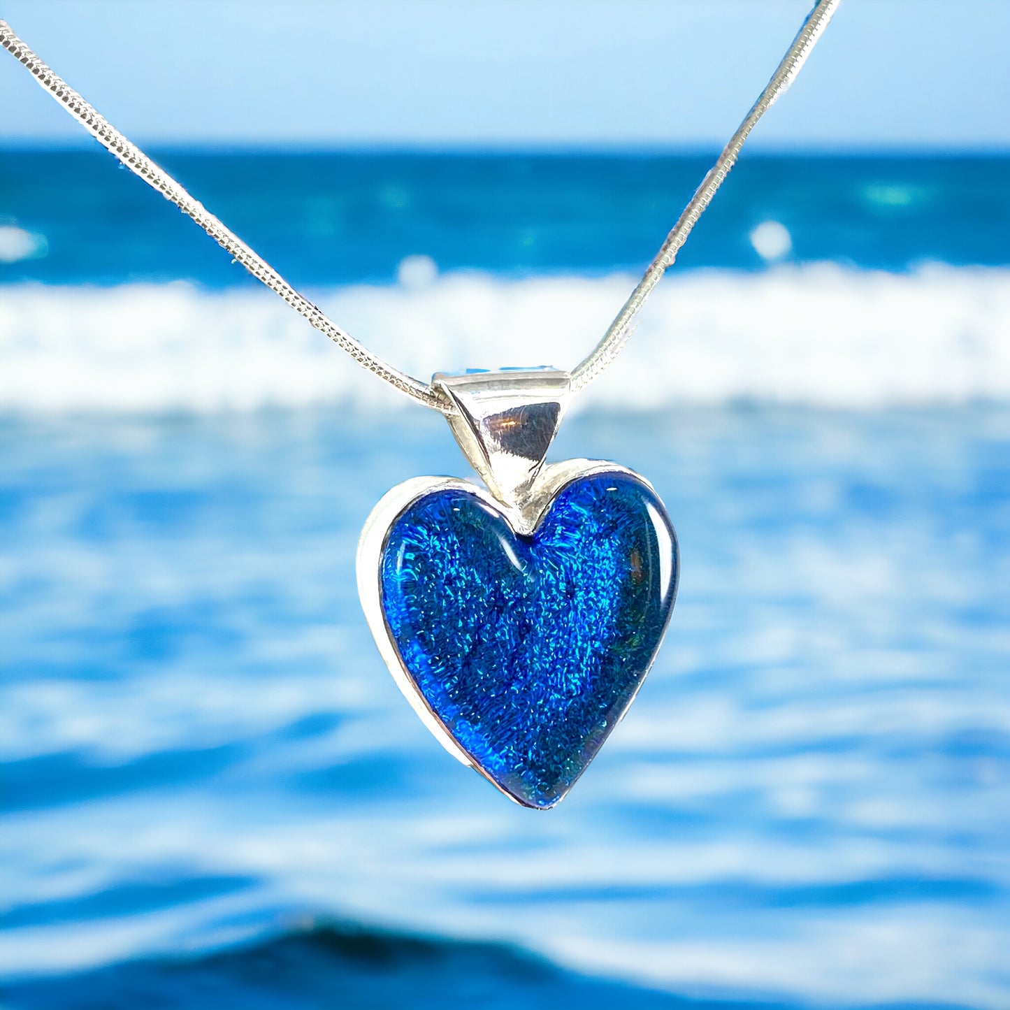 Heart Necklace in Peacock