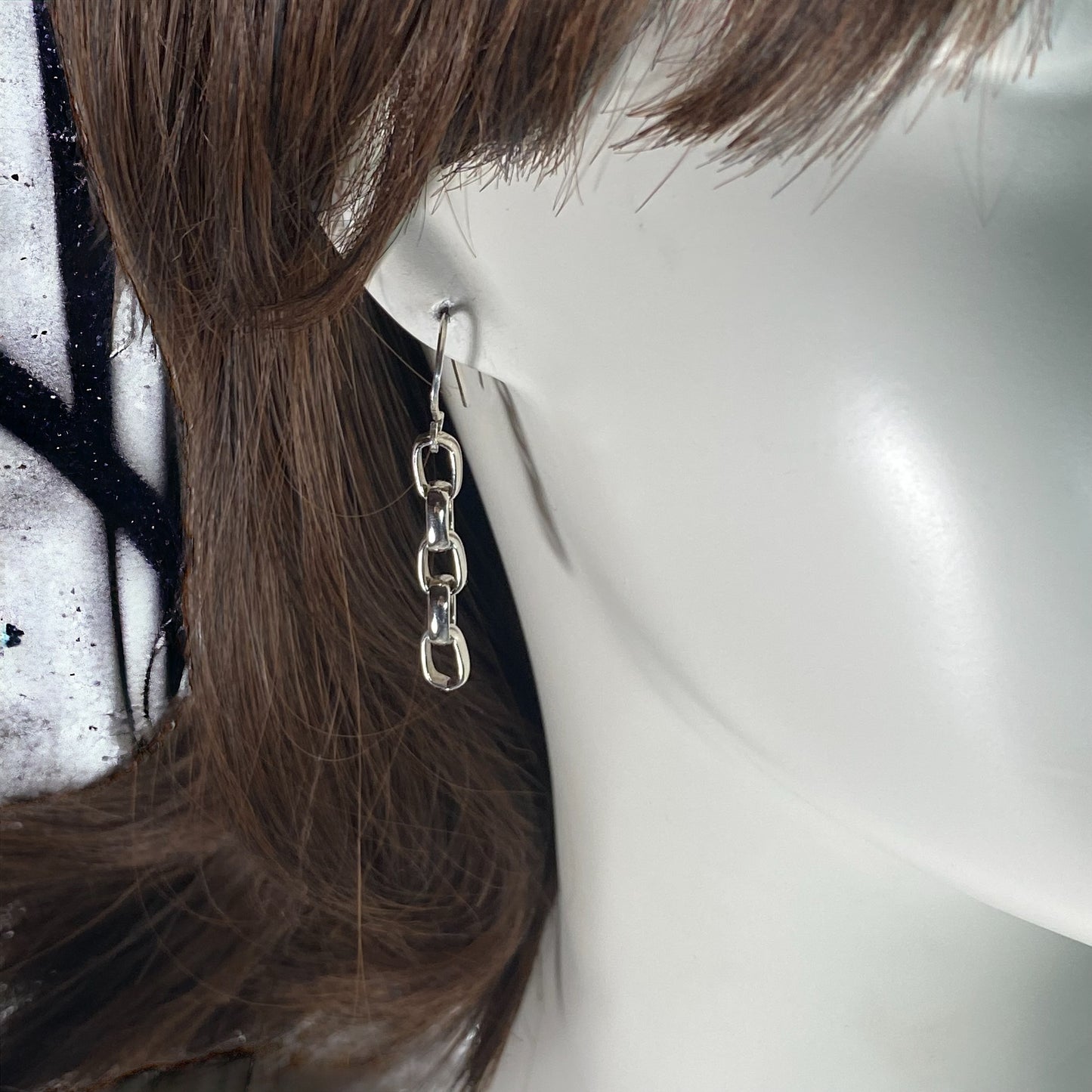 Long Rolo Linked Chain Wire Earrings