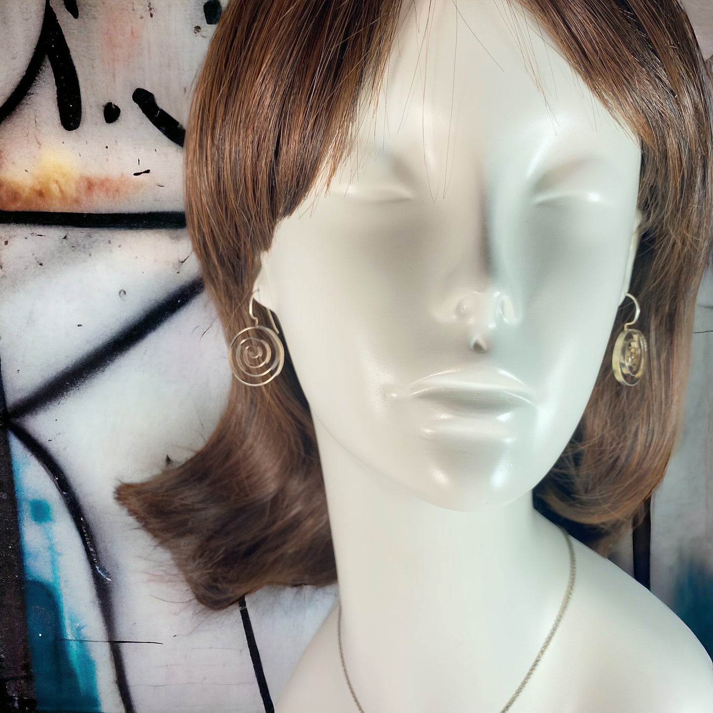 Large Spiral Metal Earrings
