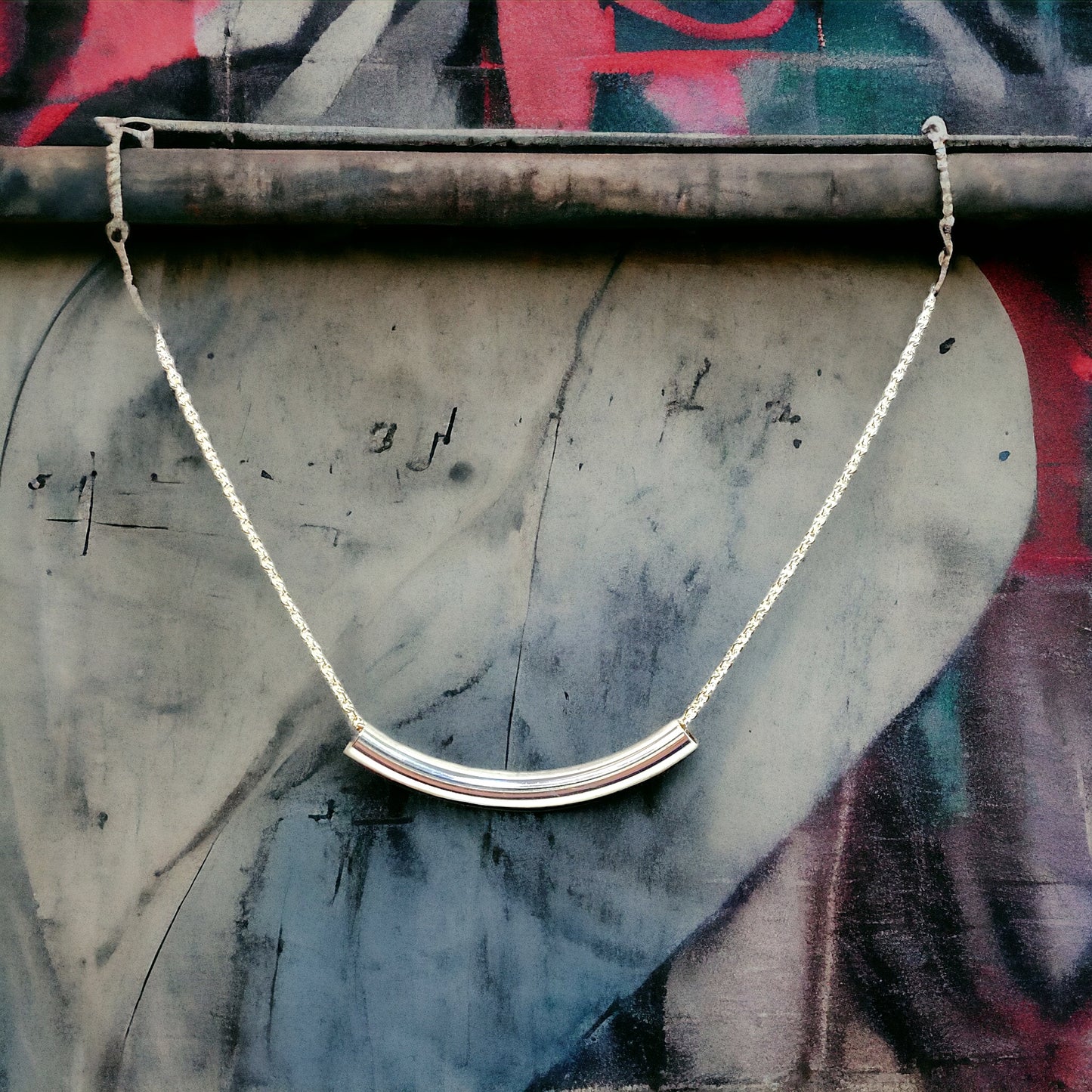 Silver Tube Necklace