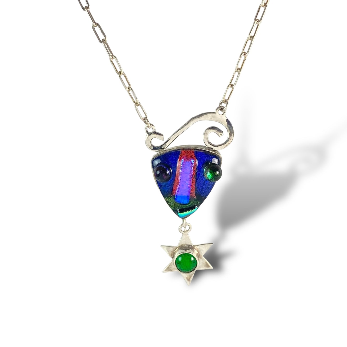 Face Pendant with Star Drop