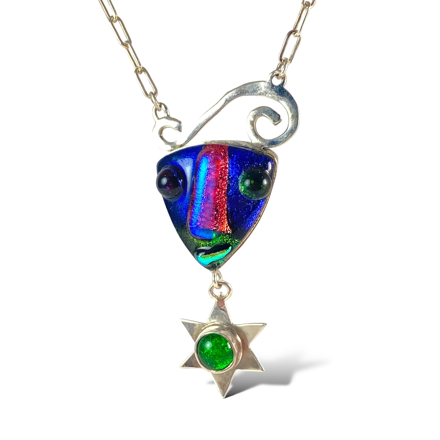 Face Pendant with Star Drop