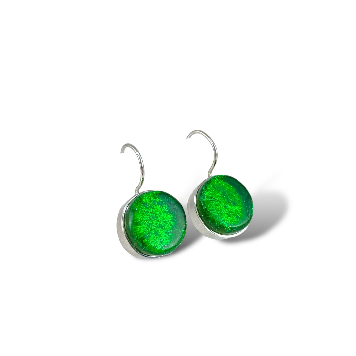 Circle Earrings in Grass