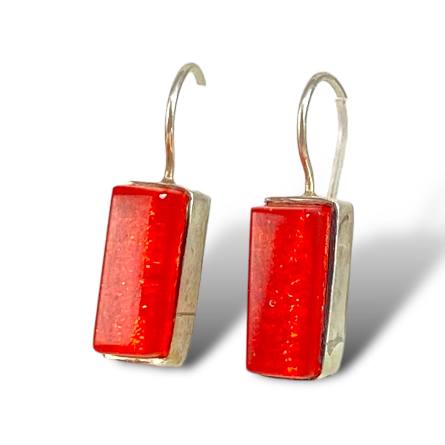 Rectangle Earrings in Sangria