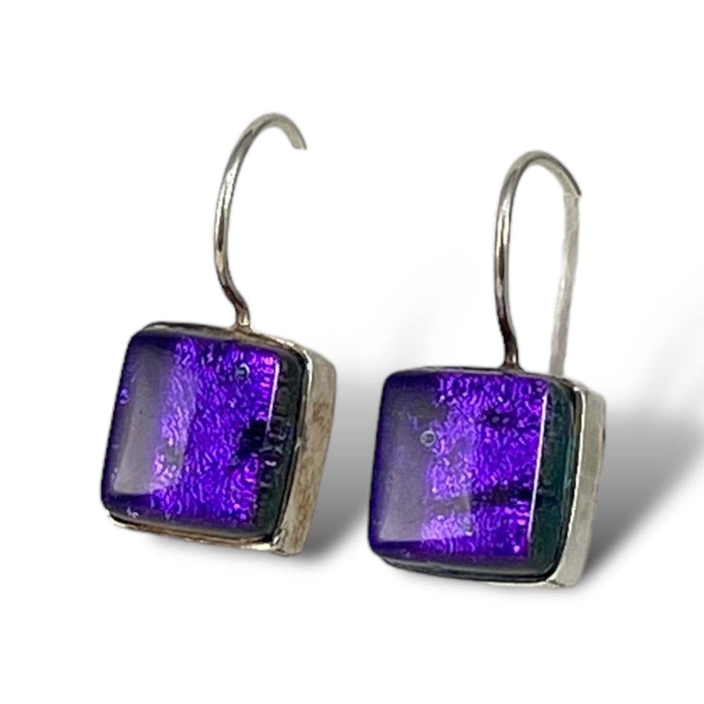 Square Earrings in Grape