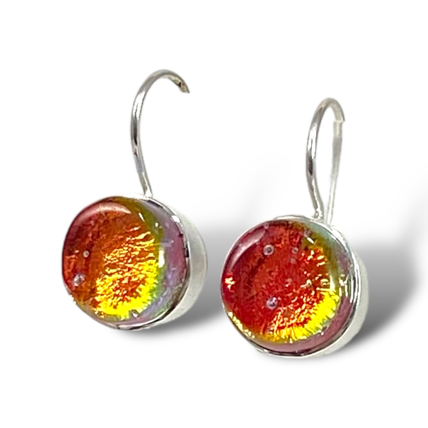 Circle Earrings in Salmon Gold