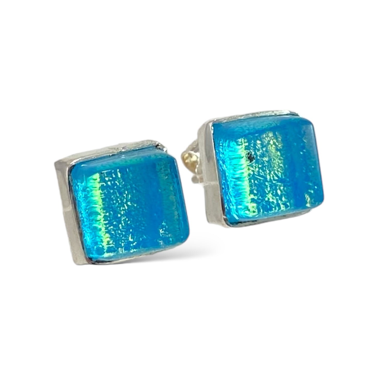 Square Post Earrings in Sea Foam