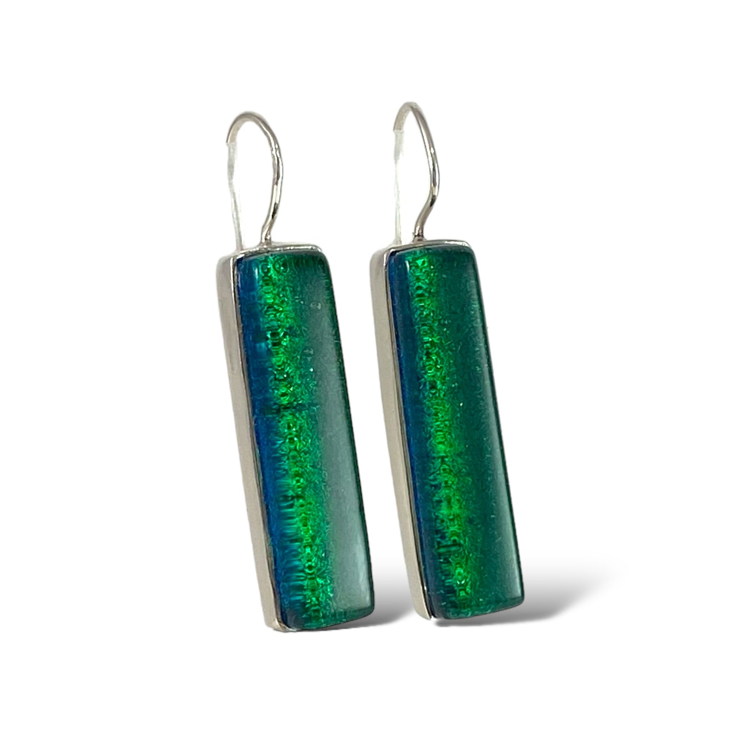 Long Rectangle Earrings in Viridian