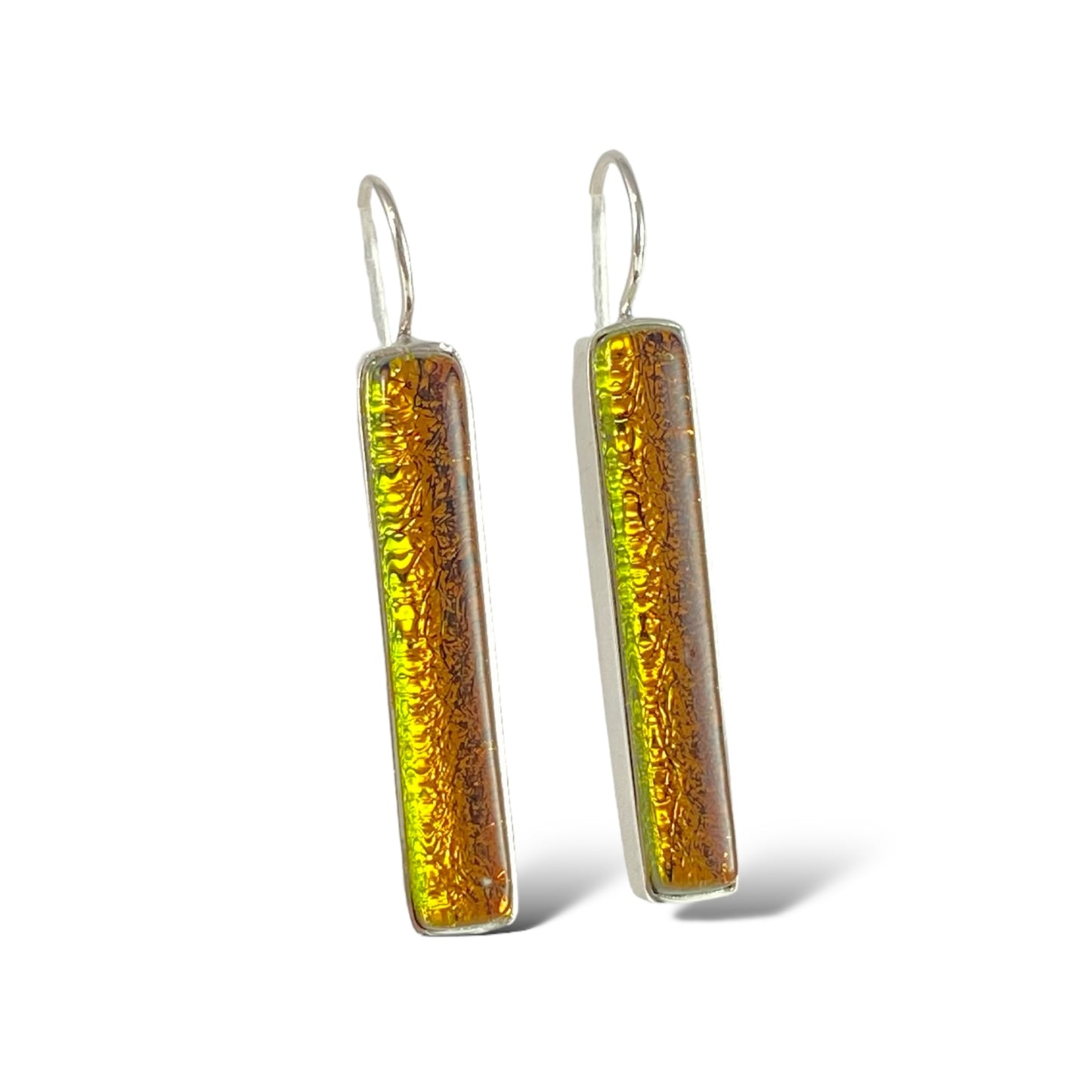 Long Rectangle Earrings in Amber