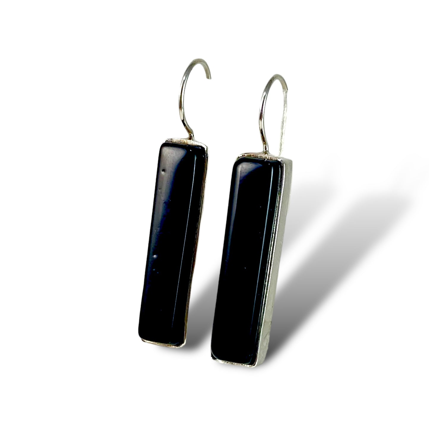Long Rectangle Earrings in Black