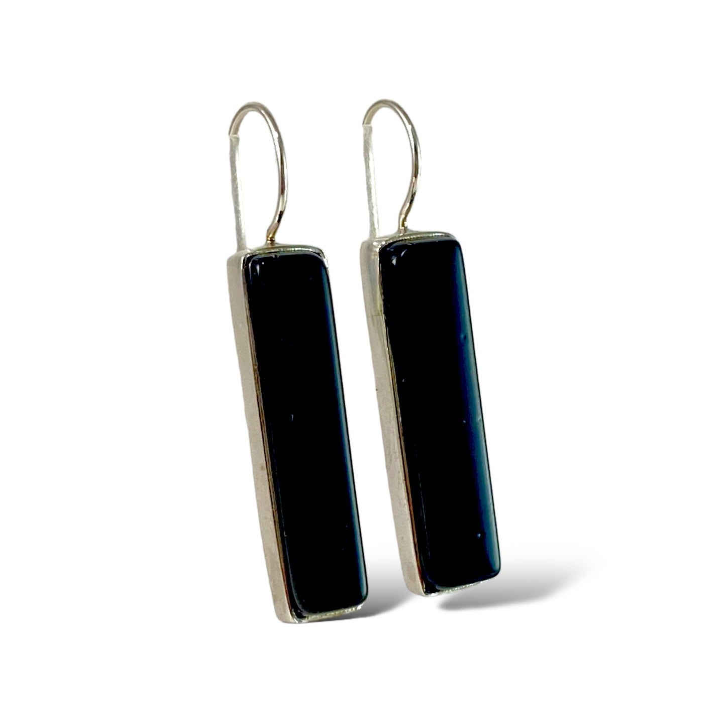 Long Rectangle Earrings in Black